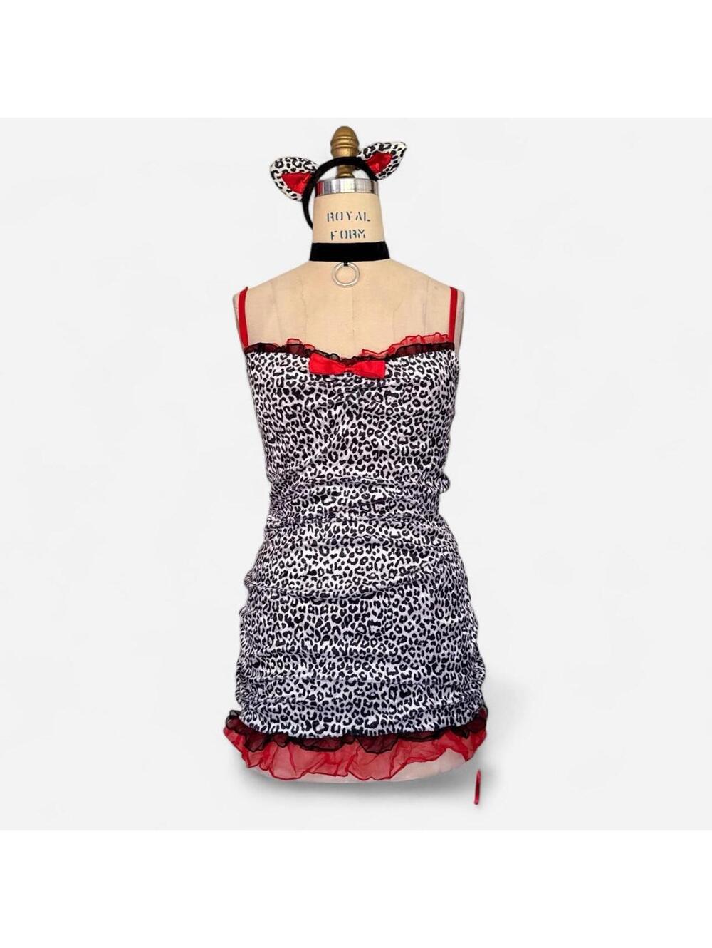 Dreamgirl Y2K Leopard Print Sultry Stray Cat Sexy Halloween Costume Dress